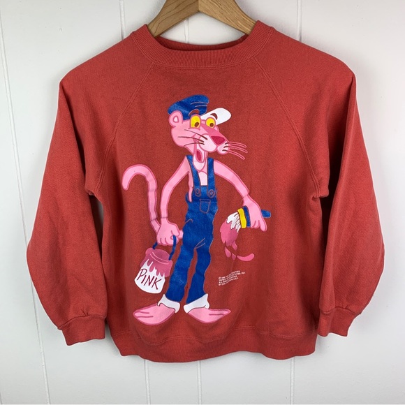 Vintage 90s 1996 Pink Panther Sweatshirt Hanes Pullover Women’s Small - Picture 1 of 6
